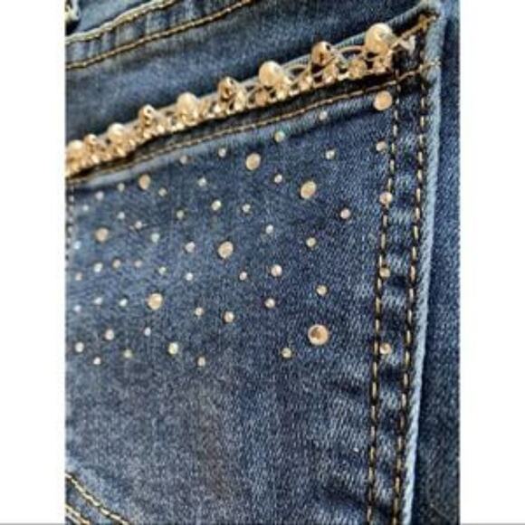 Redial Paris Denim Embellished Skinny Jeans Size 36 (Size 8 USA) - Picture 5 of 10